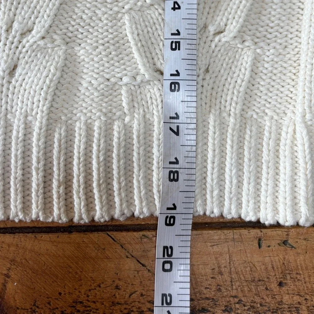 Free People Womens Bell Song Cream Cable Knit Long Sleeve Pullover Sweater XS